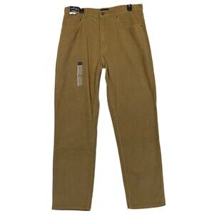St. John's Bay Brown Easy Fit Preppy Cotton Corduroy Pants 36x34 NWT